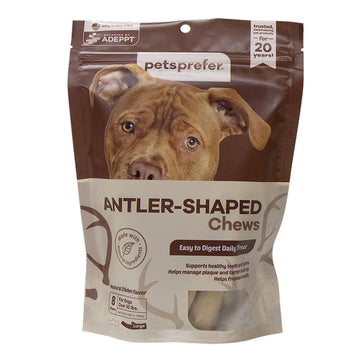 PetsPrefer Antler-Shaped Dental Chews For Dogs (8 chews)