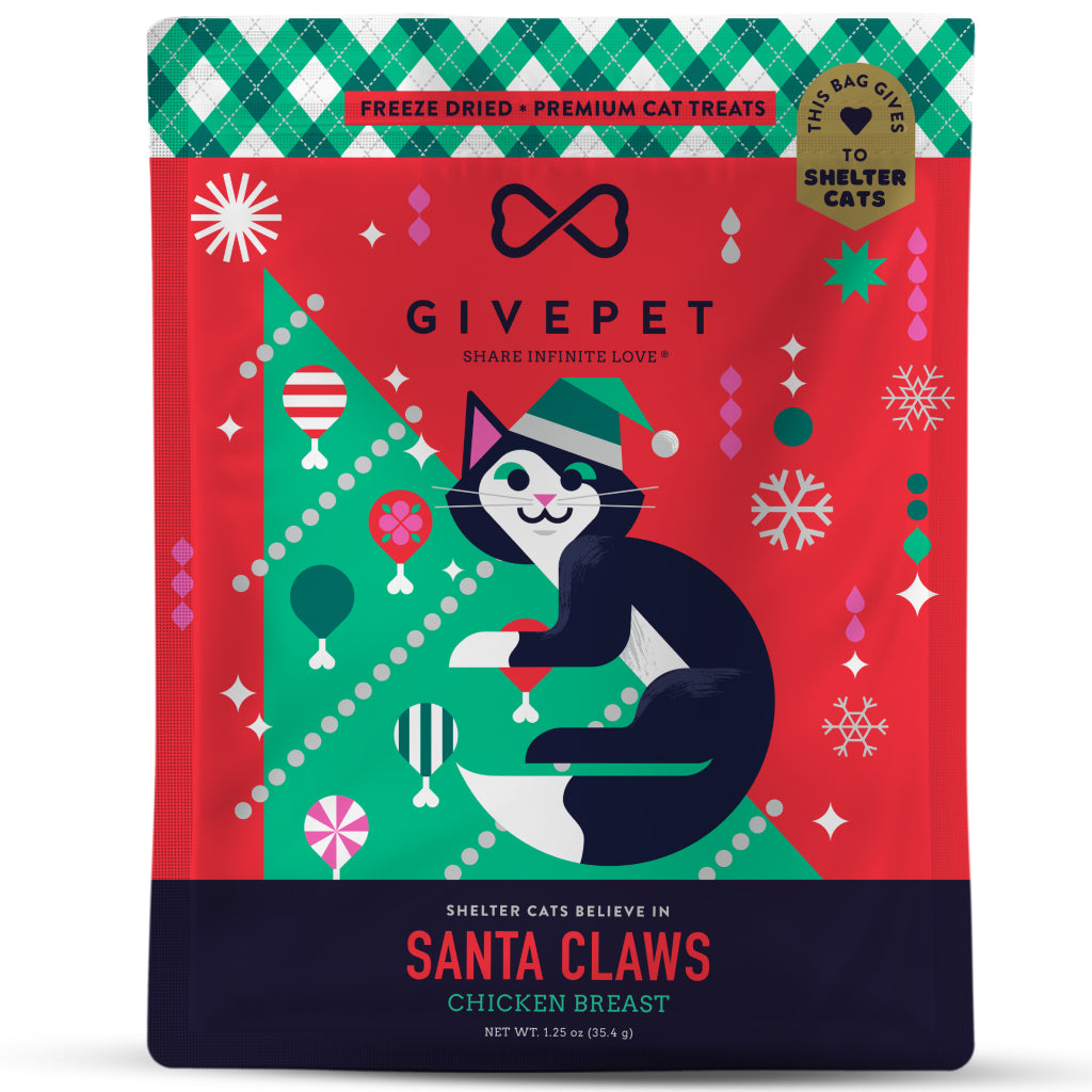 GivePet Santa Claws Freeze-Dried Chicken Breast Treats For Cats (1 oz)