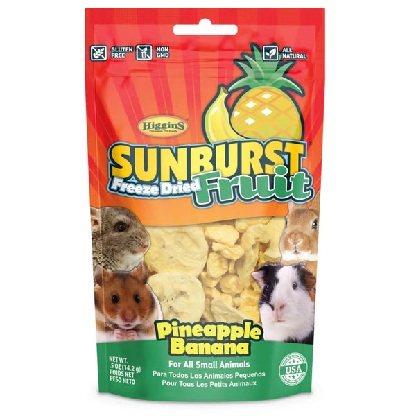 Higgins Sunburst Freeze Dried Fruit Pineapple Banana Treats For Small Animals (0.5 oz)