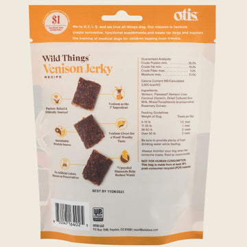 OTIS Wild Things Venison Jerky Treats for Dogs (4 oz)