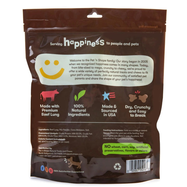 Pet 'n Shape American Patties Beef Lung Treats for Dogs (1 lb)