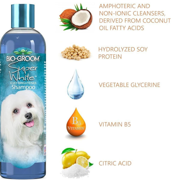 Bio Groom Super White Coat Brightening Shampoo For Dogs