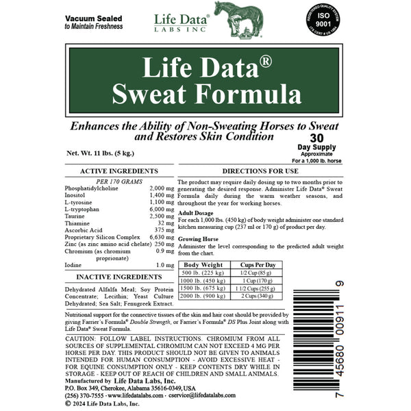 Life Data Sweat Formula Supplement For Horses (11 lb)