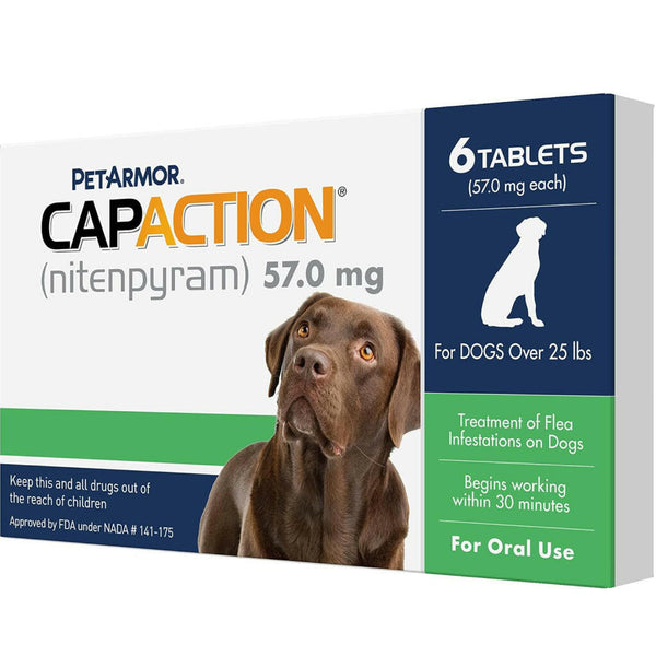 PetArmor CapAction Oral Flea Treatment Tabs For Dogs >25LB (6 Count)