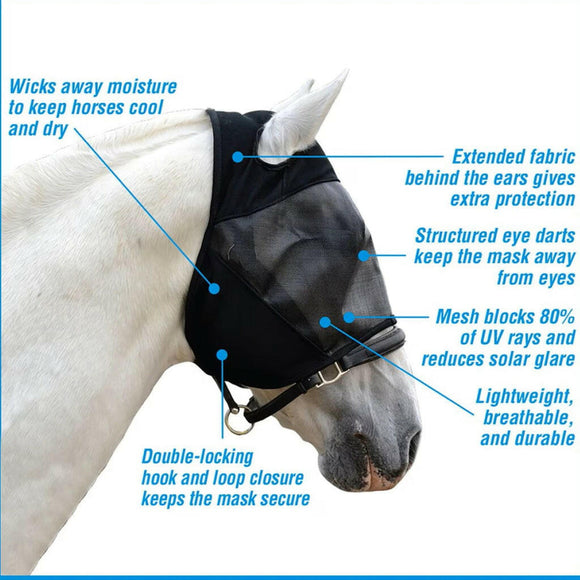 UltraShield Fly Mask Without Ears For Horses (Cob Size)