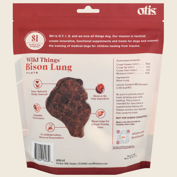 OTIS Wild Things Bison Lung Filets Treats for Dogs (4 oz)