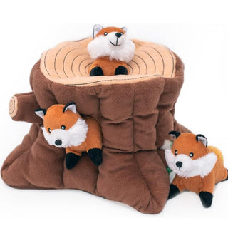 Zippy Paws Burrow Fox Stump Interactive Toy For Dog (Extra Large)