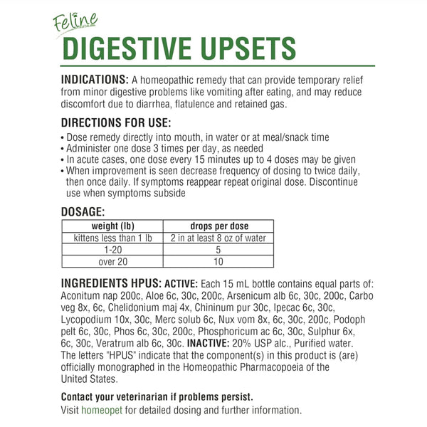 HomeoPet Feline Digestive Upsets For Cats (15 ml)