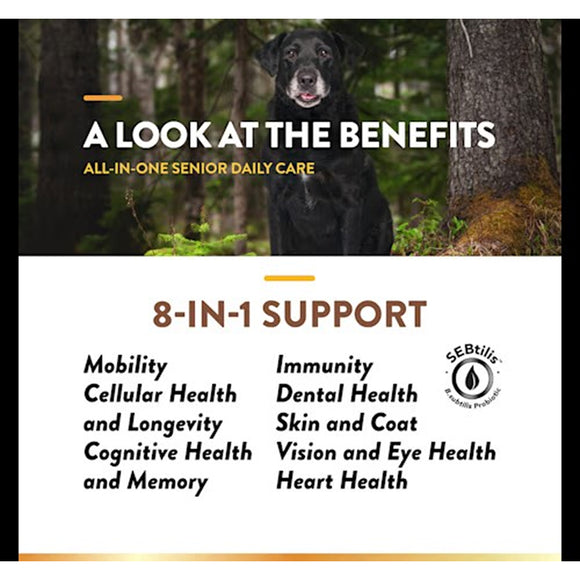 NaturVet Senior Daily Care Multi-Benefit Soft Chew 8-in-1 Support For Dogs -60 Soft Chews