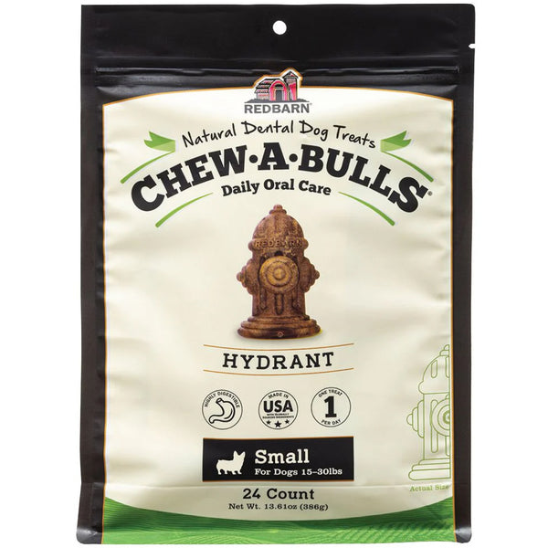 Redbarn Chew-A-Bulls Hydrant Shaped Dental Chews for Dogs