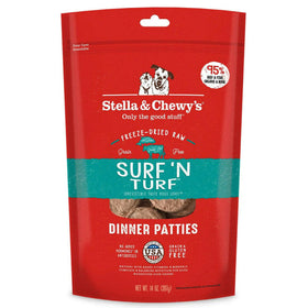 Stella & Chewy's Surf 'N Turf Dinner Patties Freeze-Dried Raw Food for Dogs