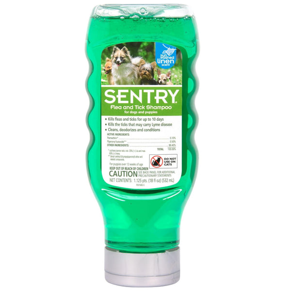 Sentry Flea & Tick Shampoo for Dogs- Sun Washed Linen Scent (18 oz)