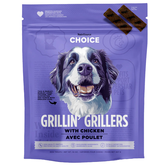 NutriSource Grillin' Grillers with Chicken Chewy Dog Treats