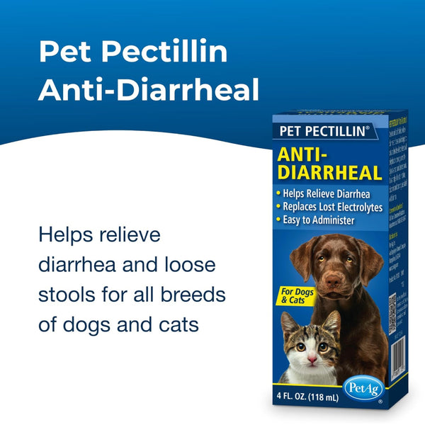 PET Pectillin Diarrhea Medication for Dogs & Cats (4 oz)