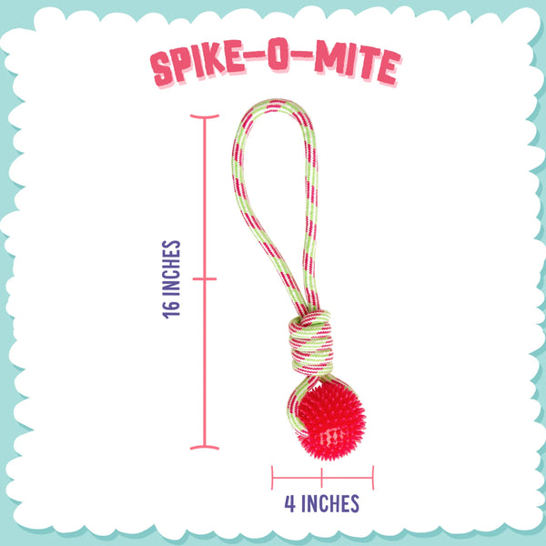 Snugarooz Spike-O-Mite Assorted Colors Dog Rope Toy (16")