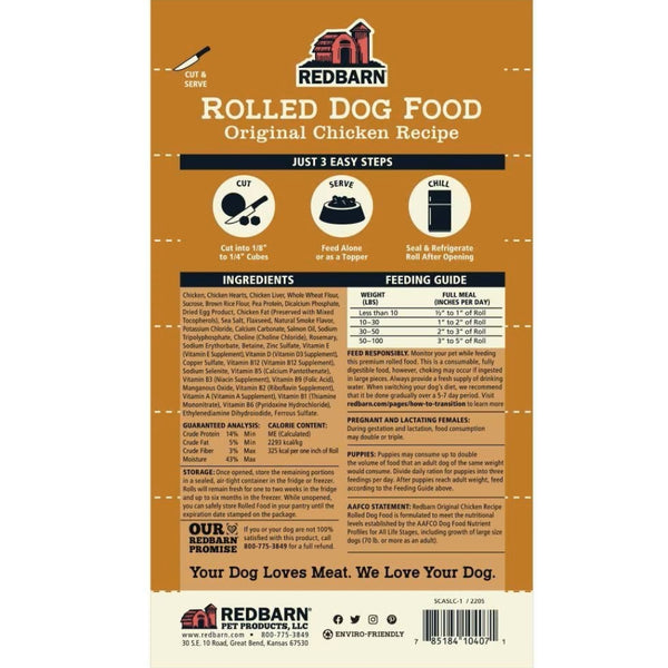 Redbarn Chicken Recipe Rolled Food For Dogs (4 lb)