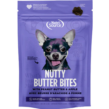 NutriSource Nutty Butter Bites with Peanut Butter & Apple Soft & Chewy Dogs Treats (6 oz)