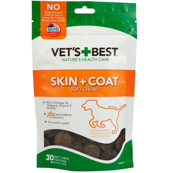 Vet's Best Skin & Coat Chews Supplement for Dogs (30 soft chews)