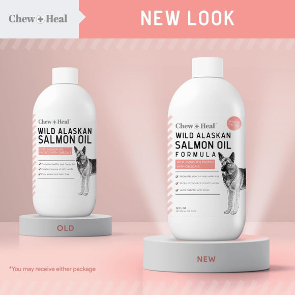 Chew + Heal Wild Alaskan Salmon Oil Formula for Healthy Skin and Coat For Dogs