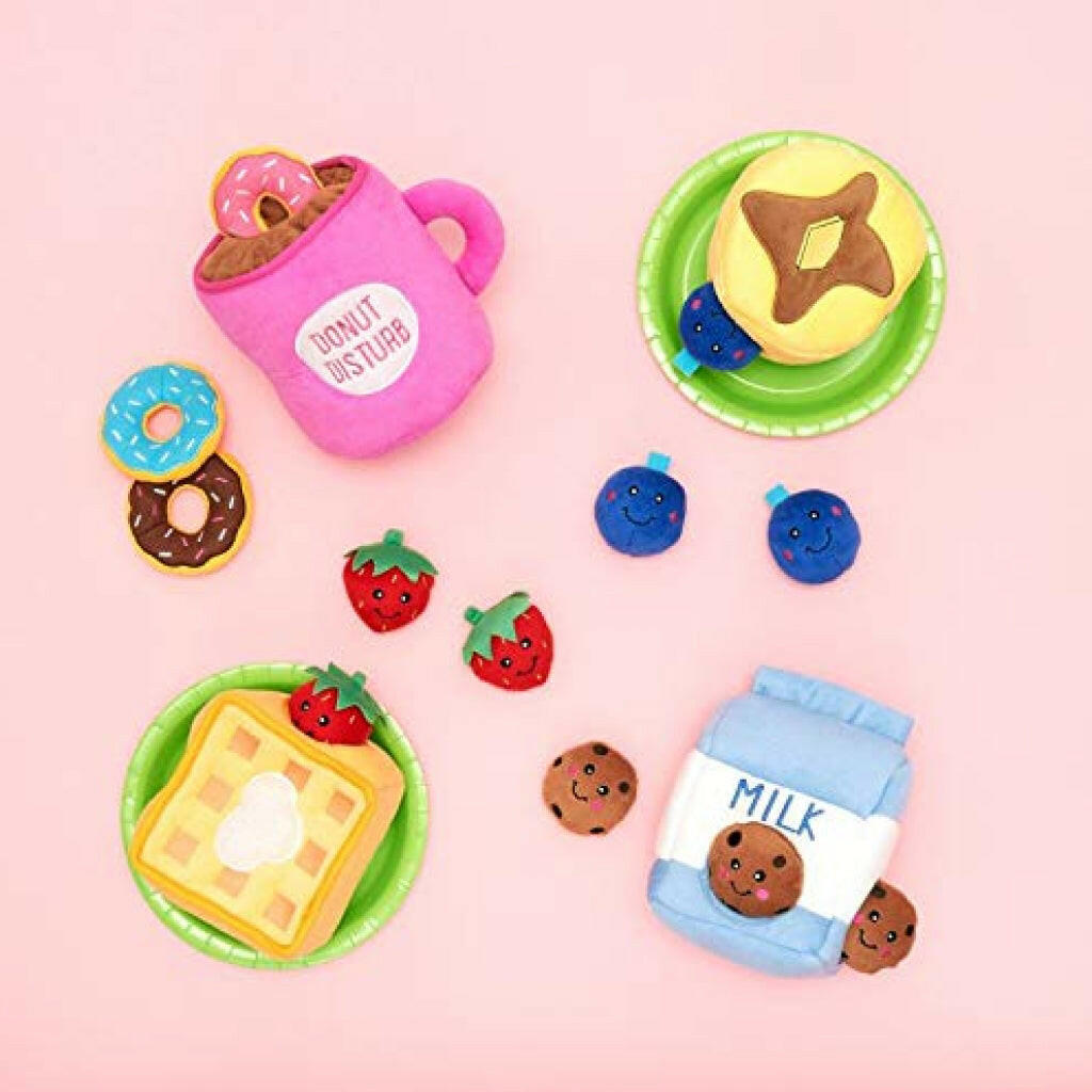 ZippyPaws Miniz 3‑Pack Plush Cookies Toy Trio, Brown