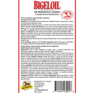 Bigeloil horse liniment can be used before, during and after competition. The product was developed for horses but can also be used on dogs.