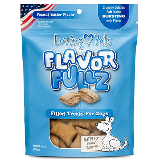 Loving Pets Flavorfullz Filled Peanut Butter Flavor Treats for Dogs -6oz