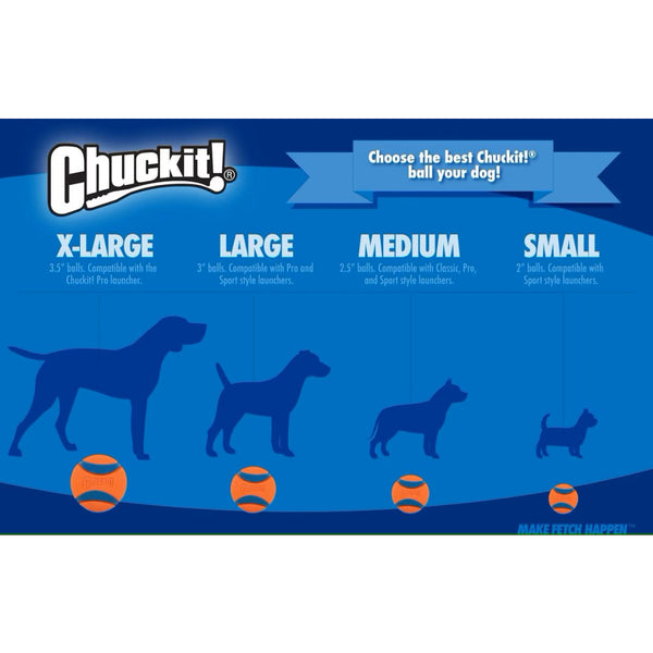 Chuckit! Fet Ball Medley Toy For Dogs Triple Pack- Medium