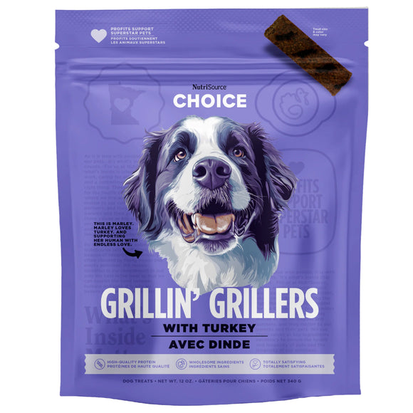 NutriSource Grillin' Grillers with Turkey Chewy Dog Treats