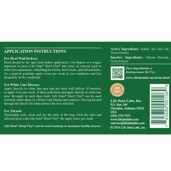 Life Data Hoof Clay Antimicrobial Hoof Packing for Horse (10 oz)