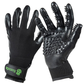 HandsOn Bathing & Grooming Gloves - Black (Small)