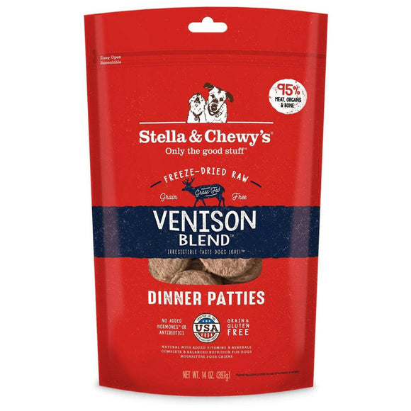 Stella & Chewy's Venison Blend Dinner Patties Freeze-Dried Raw Food for Dogs (14 oz)
