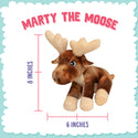 Snugarooz Marty the Moose Squeakers Crinkle Soft Plush Dog Toy (8")