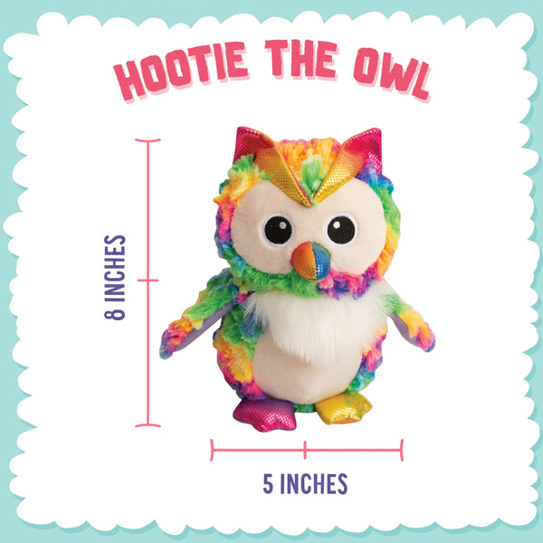 Snugarooz Hootie the Owl Rainbow Crinkle & Squeak Dog Toy (8")