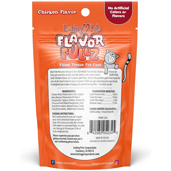 Loving Pets Flavorfullz Filled Chicken Flavor Treats For Cats (3 oz)