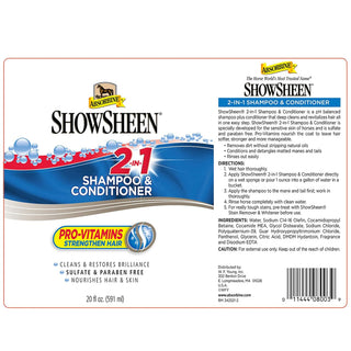 Absorbine Showsheen 2-in-1 Shampoo & Conditioner For Horses (20 oz)
