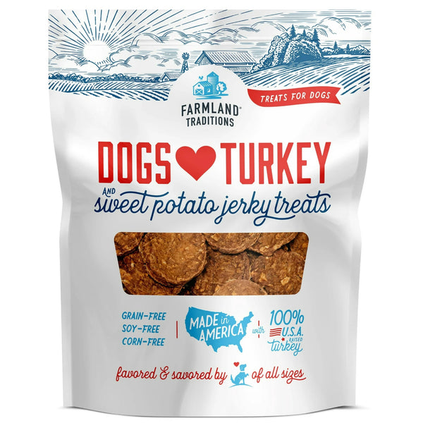 Farmland Traditions Dogs Love Turkey & Sweet Potato Grain-Free Jerky Dog Treats