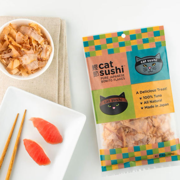 Cat Sushi THICK CUT Pure Japanese Bonito Flakes Treats for Cats (0.7 oz)