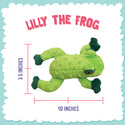 Snugarooz Lilly the Frog Green Durable Plush Dog Toy (10")