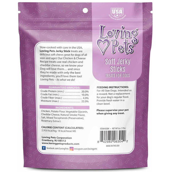 Loving Pets Soft Jerky Sticks Chicken & Cheese Recipe Dog Treats (6 oz)