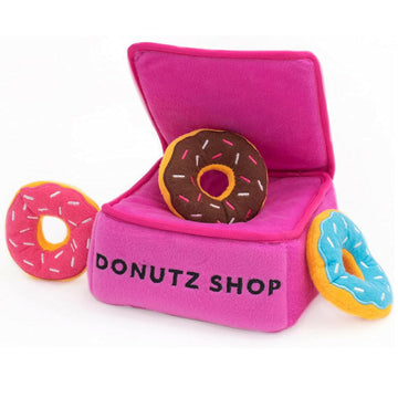 Zippy Paws Burrow Donutz Box Interactive Colorful Squeaky Toy For Dog (Medium)