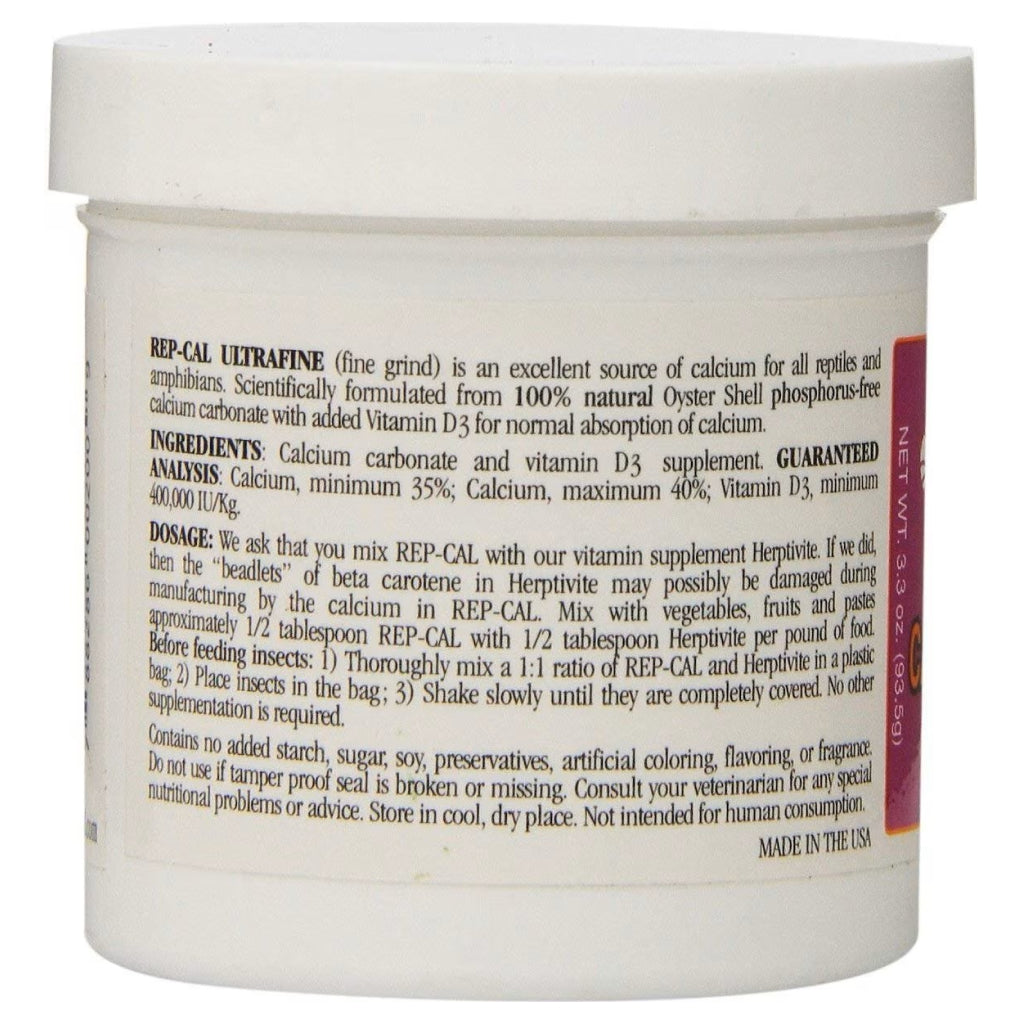 Rep-Cal Phosphorous-Free Calcium with Vitamin D3 Reptile Supplement