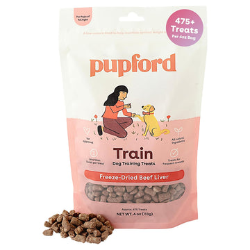 Pupford Train Freeze-Dried Beef Liver Training Treats for Dogs (4 oz)