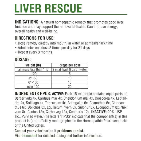 HomeoPet Liver Rescue For Pets (15 ml)