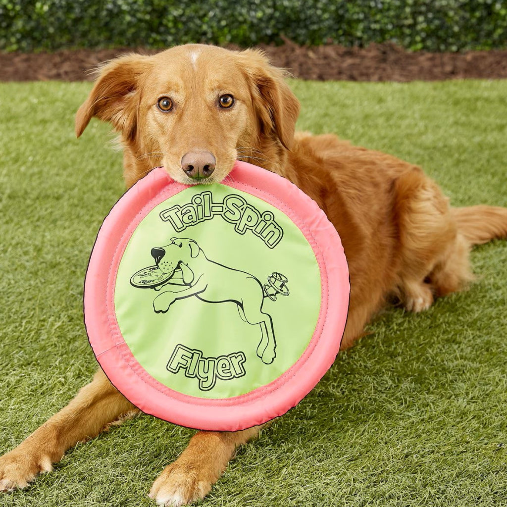 Booda Tail-Spin Flyer Soft Bite Frisbee Toy For Dogs- Color Varies