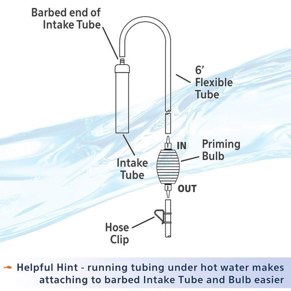 Aqueon Aquarium Siphon Vacuum Gravel Cleaner- Large 10"