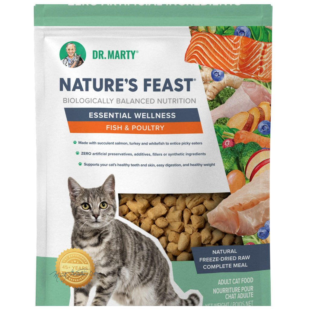 Dr. Marty Nature's Feast Essential Wellness Fish & Poultry Freeze Dried Raw Cat Food