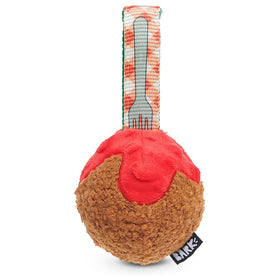 BARK Super Chewer Squeaky Meat-a-Ball Beef Scented Rip & Reveal Squeaky Tough Dog Chew Toy