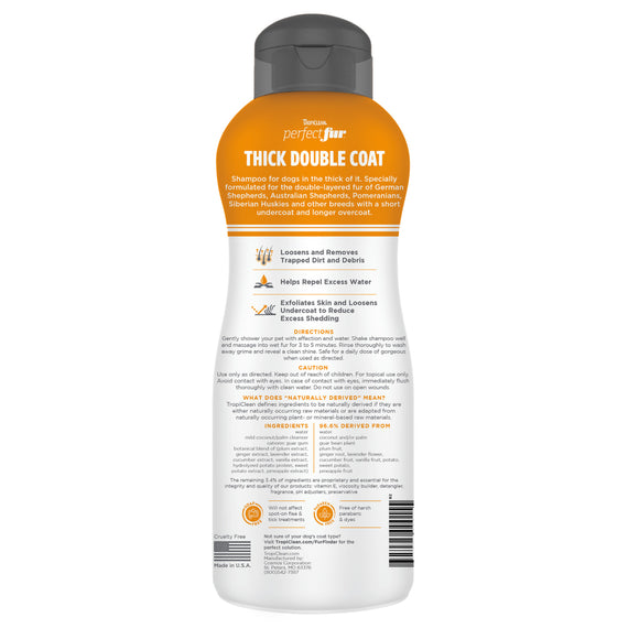 TropiClean PerfectFur Thick Double Coat Shampoo for Dogs (16 oz)