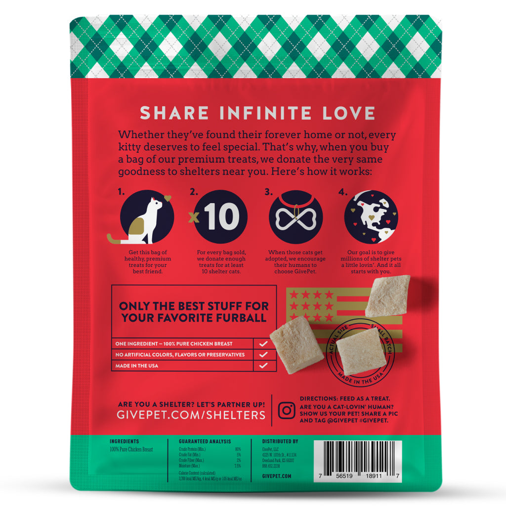 Pure Freeze-Dried Chicken Treats for Cats – GivePet Santa Claws