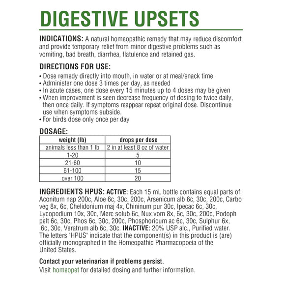 HomeoPet Digestive Upsets For Pets (15 ml)